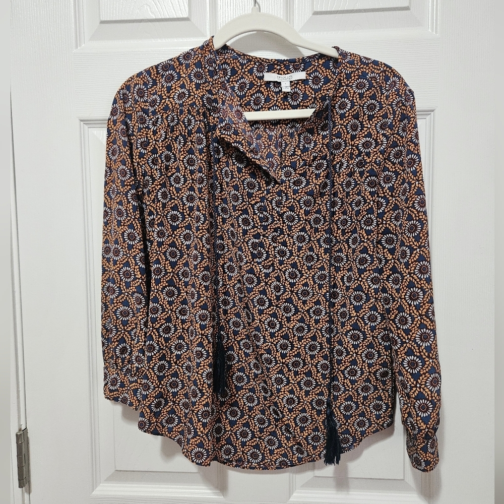 Derek Lam 10 Crosby 100% Silk Printed Shirt 2